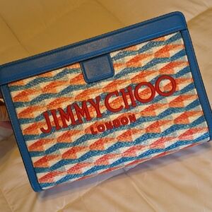 Jimmy Choo Multicolor Raffia Clutch Bag